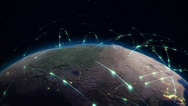 istock 3D rendering abstract of world network, internet and global connection concept 922750734