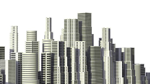 istock Skyscrapers isolated on white background. 3D illustrating. 922750938
