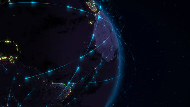 istock 3D rendering abstract of world network, internet and global connection concept 922751308