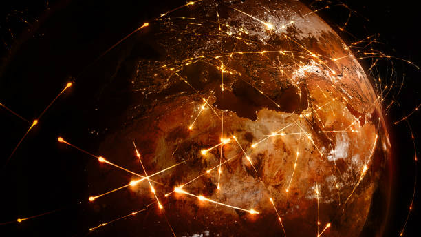istock 3D rendering abstract of world network, internet and global connection concept 922751368