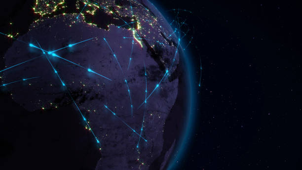 istock 3D rendering abstract of world network, internet and global connection concept 922751448