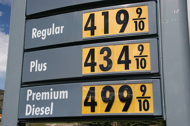 Diesel Price 5 Dollars a Gallon  fuel prices photos stock pictures, royalty-free photos & images