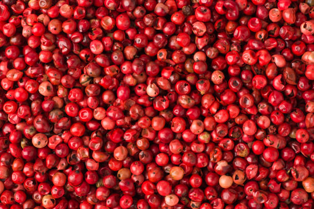 istock pink peppercorn spice as a background, natural seasoning texture 922751666