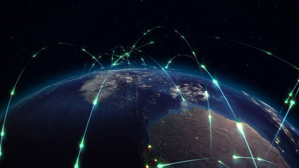 istock 3D rendering abstract of world network, internet and global connection concept 922751884