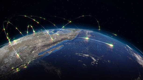 istock 3D rendering abstract of world network, internet and global connection concept 922752242