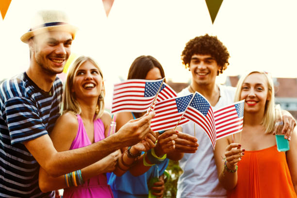 Friends celebrating Independence day
