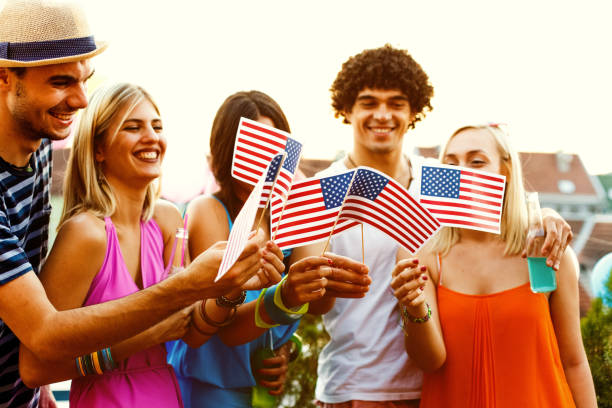 Friends celebrating Independence day