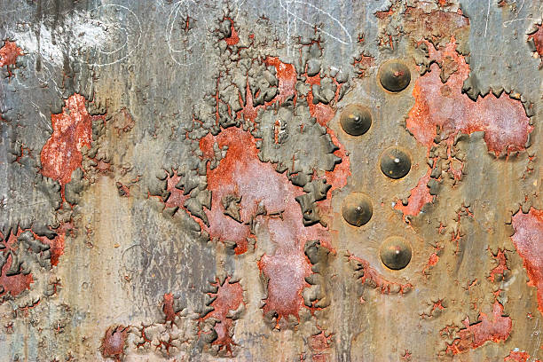 부식된 저수시설 탱크 - metal rust fungus paint cracked 뉴스 사진 이미지