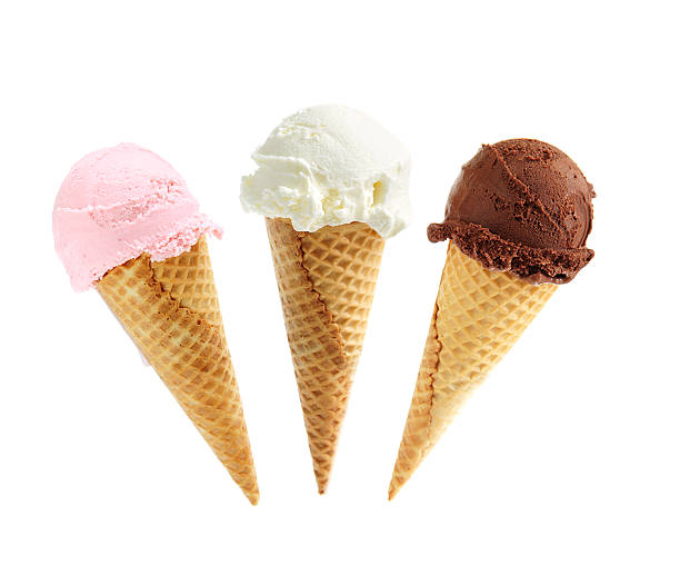 istock Assorted flavors of ice cream in sugar cones 92275281