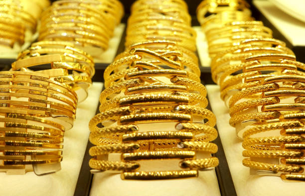 istock Rows of gold bracelets 922757446
