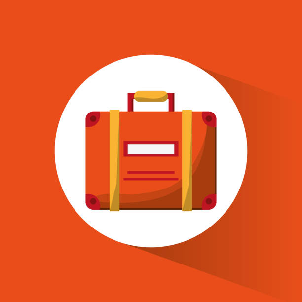 ilustraciones, imágenes clip art, dibujos animados e iconos de stock de icono de maleta equipaje viaje - index card