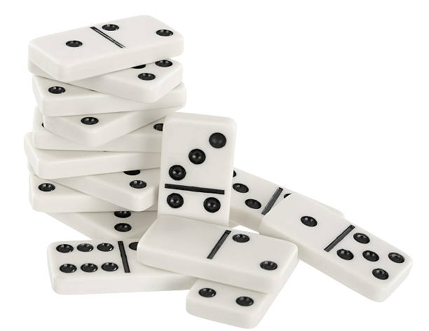 istock Heap of bones dominoes on a white 92275804
