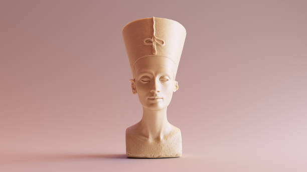 blanco chocolate busto de nefertiti - busto escultura fotografías e imágenes de stock