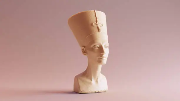 White Chocolate Bust of Nefertiti 3d illustration