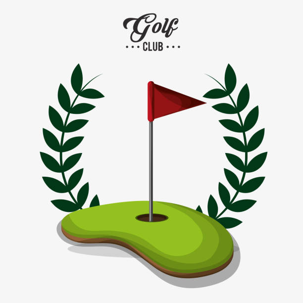 illustrations, cliparts, dessins animés et icônes de étiquette du champ drapeau rouge golf club - red flag flag sports flag sports and fitness