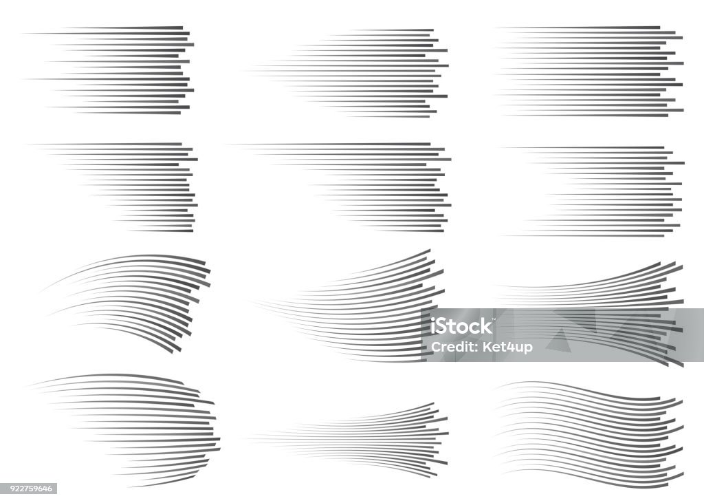 Speed lines isolated. Motion effect. Black lines on white background Speed lines isolated set. Motion effect for your design. Black lines on white background. Speed stock vector