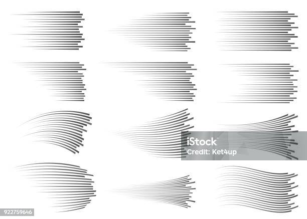 Speed Lines Isolated Motion Effect Black Lines On White Background Stock Illustration - Download Image Now