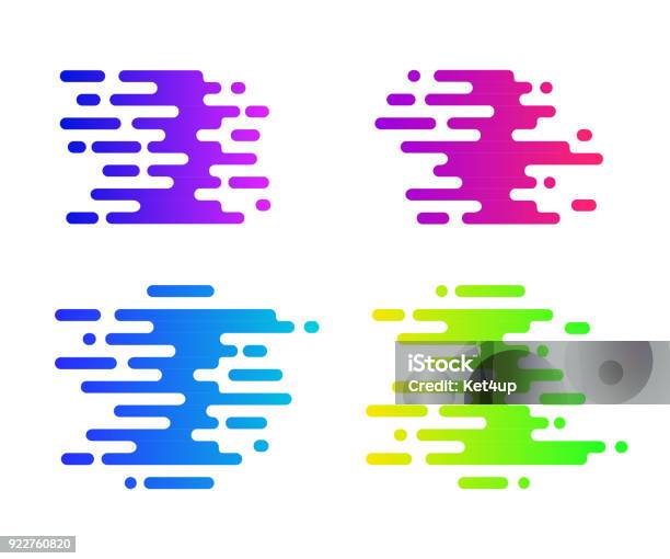 Vetores de Abstratos Coloridos Gradientes Sinais Para Seu Projeto Conjunto De Ícones De Velocidade e mais imagens de Velocidade