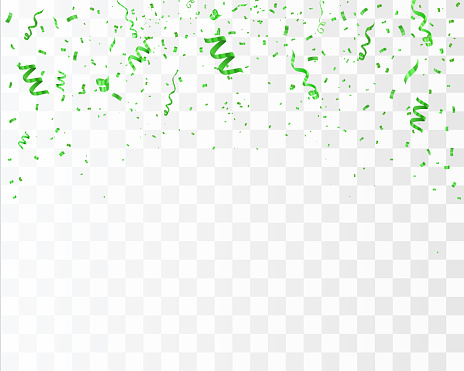 confetti isolated on tansparent background. Vector birthday concept