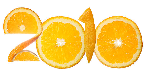 Numéro 2010 en tranches d'orange - Photo