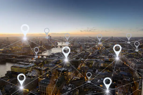 Photo of Network gps navigation modern city future technology