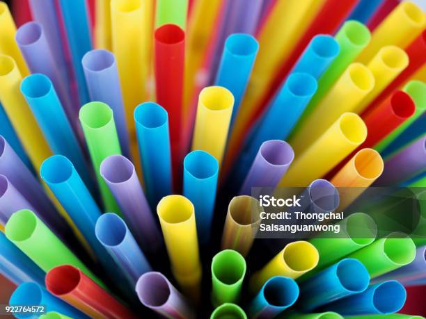 Many Tubes Or Straws For The Sale Of Cold Drinks Stock Photo - Download Image Now - Drinking Straw, Plastic, Abstract