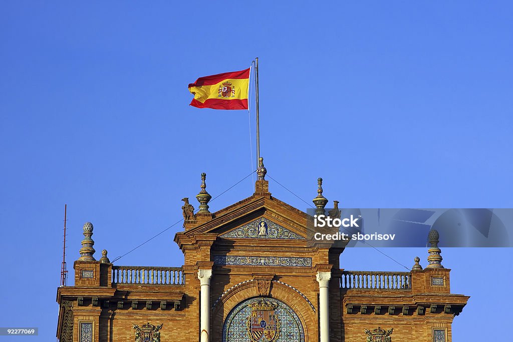Drapeau espagnol, Plaza de España - Photo de Andalousie libre de droits