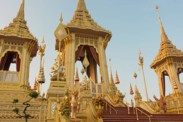 Royal Cremation Exhibition of His Majesty King Bhumibol Adulyadej, Sanam Luang, Bangkok City,Thailand Royal Cremation Exhibition of His Majesty King Bhumibol Adulyadej, Sanam Luang, Bangkok City,Thailand sumeru stock pictures, royalty-free photos & images