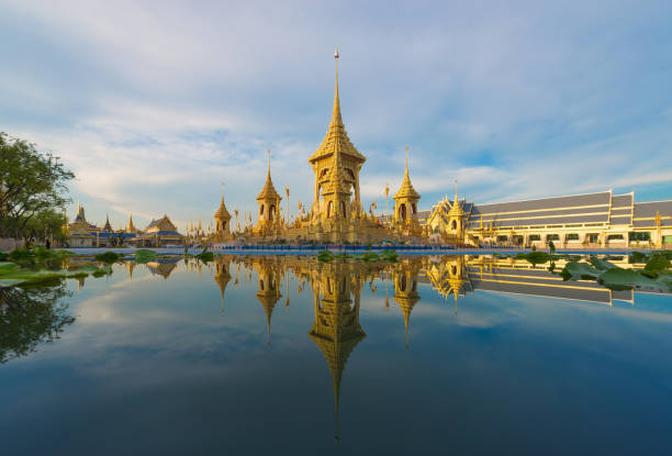 Royal Cremation Exhibition of His Majesty King Bhumibol Adulyadej, Sanam Luang, Bangkok City,Thailand Royal Cremation Exhibition of His Majesty King Bhumibol Adulyadej, Sanam Luang, Bangkok City,Thailand sumeru stock pictures, royalty-free photos & images