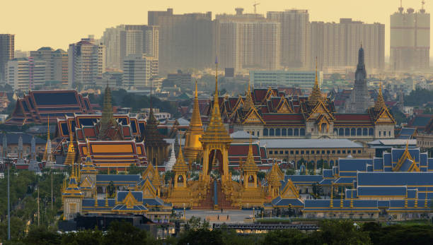 Royal Cremation Exhibition of His Majesty King Bhumibol Adulyadej, Sanam Luang, Bangkok City,Thailand Royal Cremation Exhibition of His Majesty King Bhumibol Adulyadej, Sanam Luang, Bangkok City,Thailand sumeru stock pictures, royalty-free photos & images