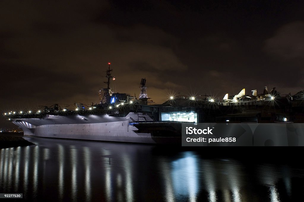 Aircraft Carrier at Night  Aircraft Carrier Stock Photo