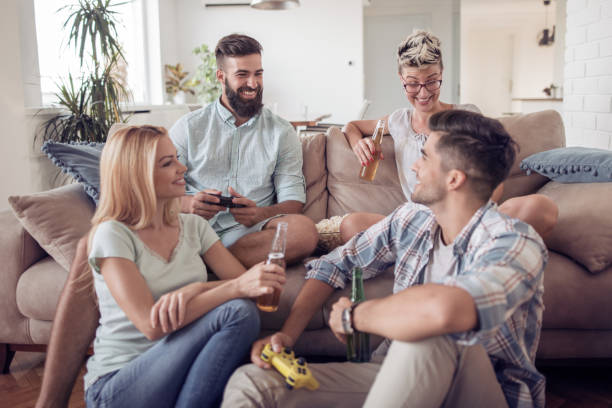 istock Friends watching movie at home 922776078