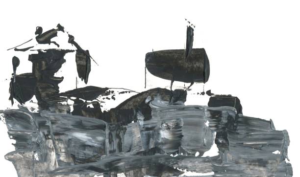 istock two houses on the hill, drawing with acrylic and pen, abstraction 922776432