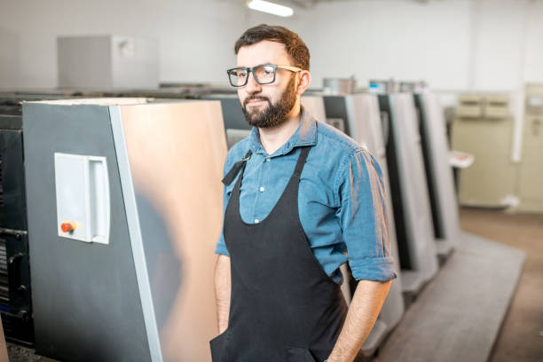 istock Typographer portrait at the manufacturing 922777406