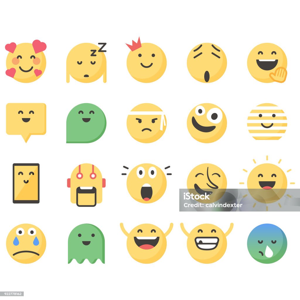 Cute emoticons set 13 Vector illustration of a set of cute and colorful emoticons Emoticon stock vector