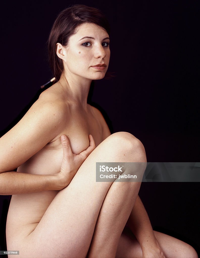 Ritratto di una bella ragazza - Foto stock royalty-free di A petto nudo