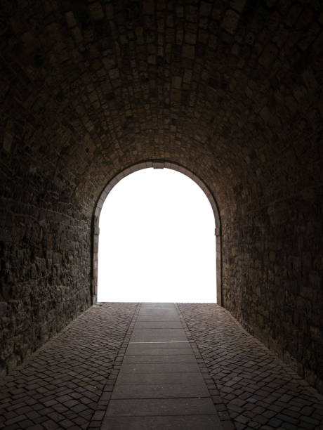 istock The dark passageway in city on white background 922780544