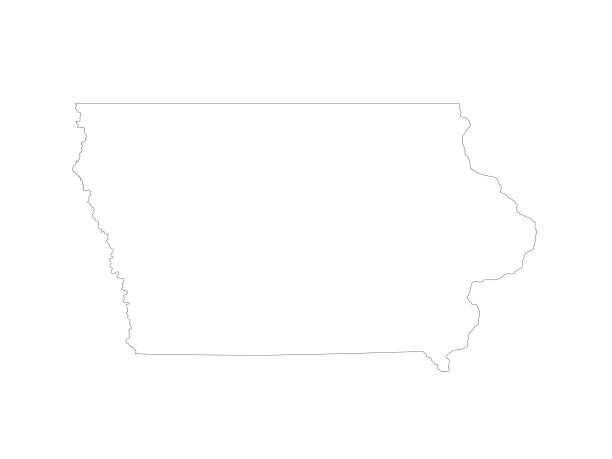 Iowa map vector illustration of Iowa map des moines silhouette stock illustrations
