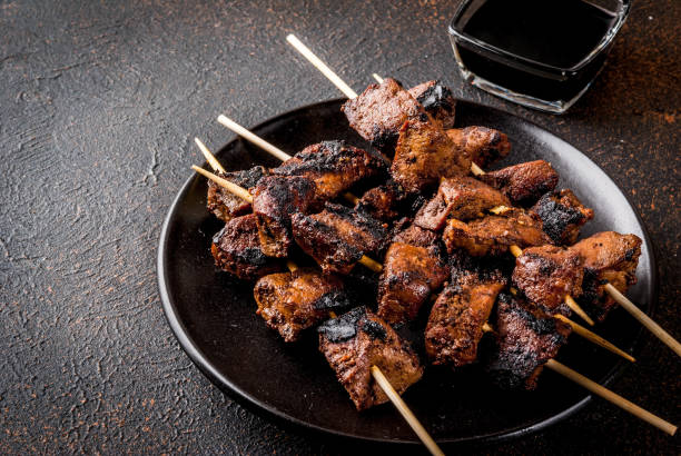 istock Grilled beef liver on skewers 922782370