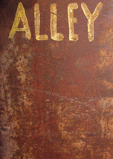 Painted Alley Sign stock photo