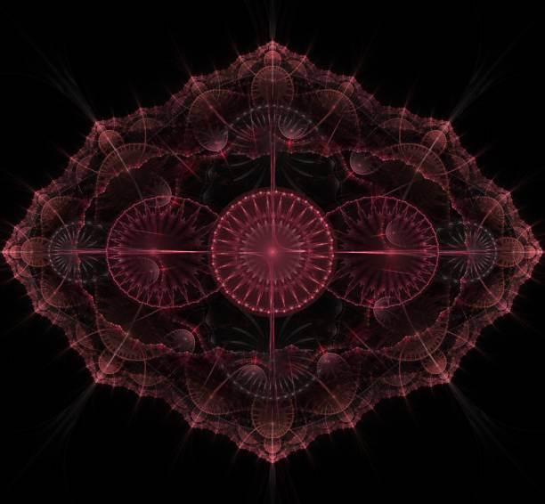 istock Dark purple fractal mandala on black background 922785768