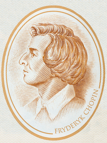 Frederic Chopin portrait from Polish money