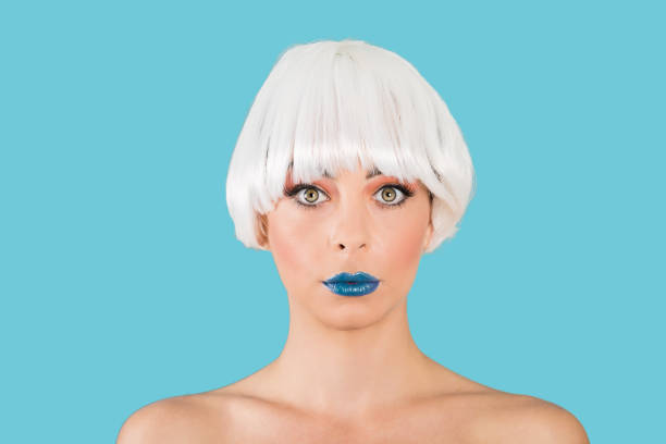 istock Blonde woman with blue lips 922787880