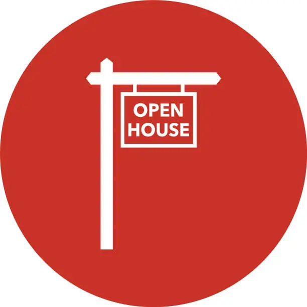 Vector illustration of Real Estate For Open House Icon