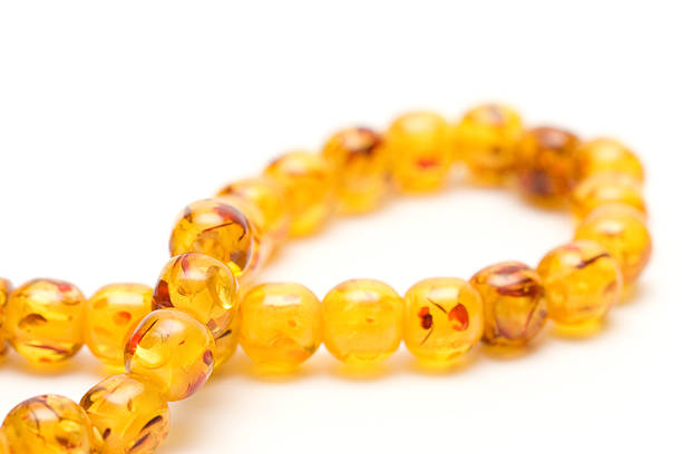 amber beads stock photo