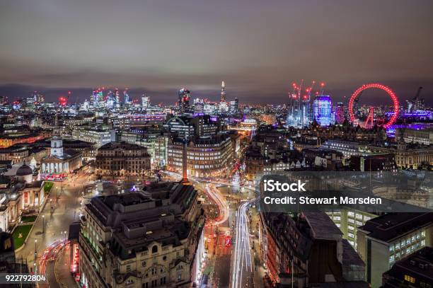 Moody London Stock Photo - Download Image Now - London - England, Night, Urban Skyline