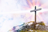 istock Religious representation with cross on top of a hill 922798474