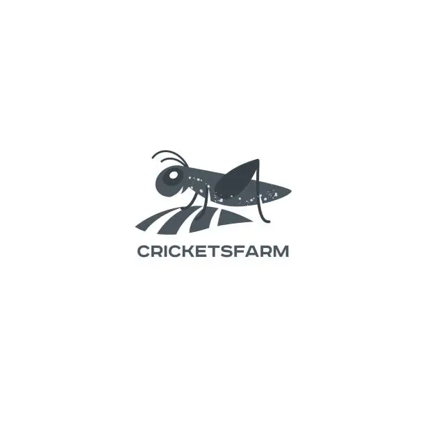 Vector illustration of Grasshopper, cricket insect icon