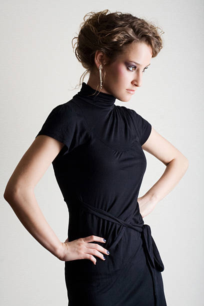 istock Woman in black dress 92280641