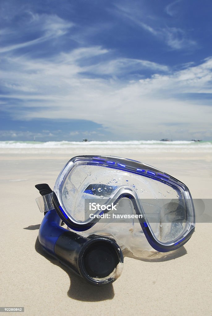 Équipement de plongée avec masque et tuba - Photo de Bleu libre de droits